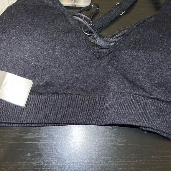 Strappy sports bra black corset style size M - Picture 6 of 7